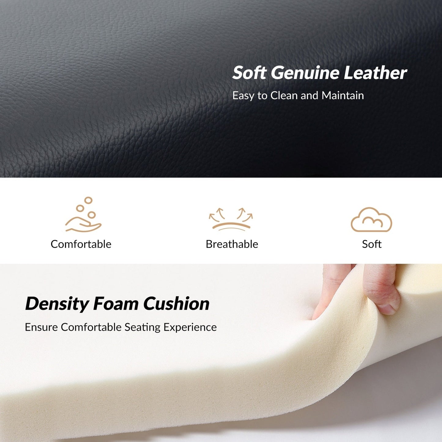 Fauteuil inclinable Jaime Modern Power en cuir véritable avec ports USB par HULALAHOME