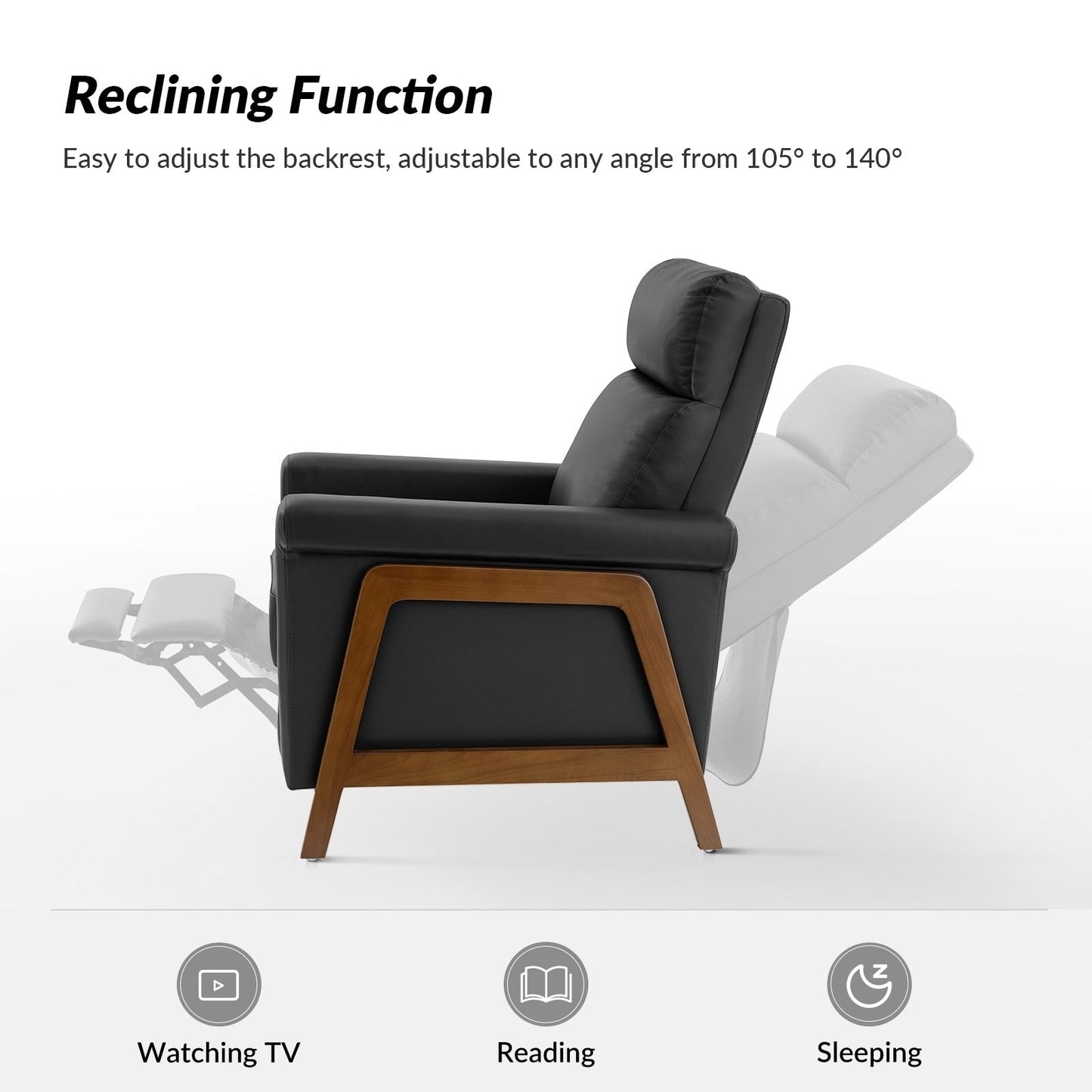 Fauteuil inclinable Jaime Modern Power en cuir véritable avec ports USB par HULALAHOME