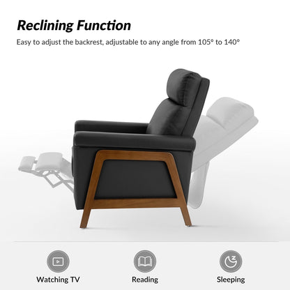 Fauteuil inclinable Jaime Modern Power en cuir véritable avec ports USB par HULALAHOME