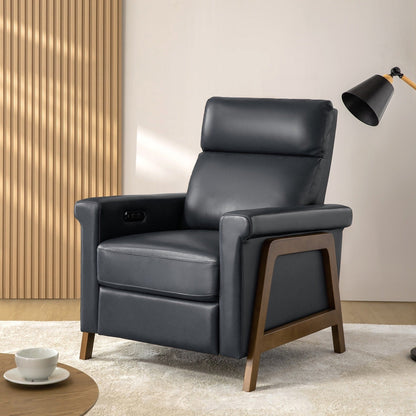 Fauteuil inclinable Jaime Modern Power en cuir véritable avec ports USB par HULALAHOME