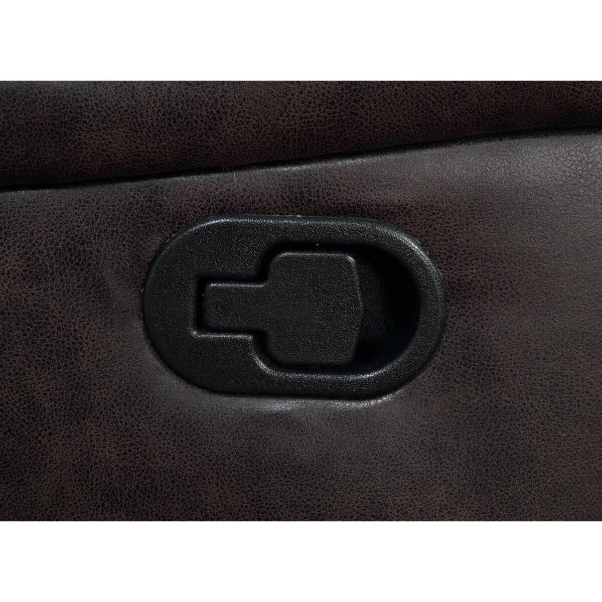 Fauteuil inclinable manuel coulissant Jake de 41 pouces, plateau-coussin, similicuir marron foncé