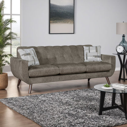 Canapé Jany avec 2 coussins, 87 pouces, microfibre marron, ton noyer