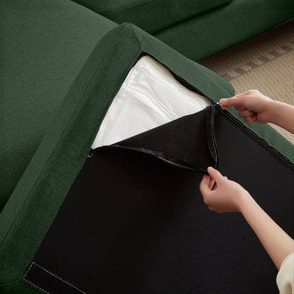 Canapé sectionnel Jarenie en U 4 places avec méridienne double pour salon