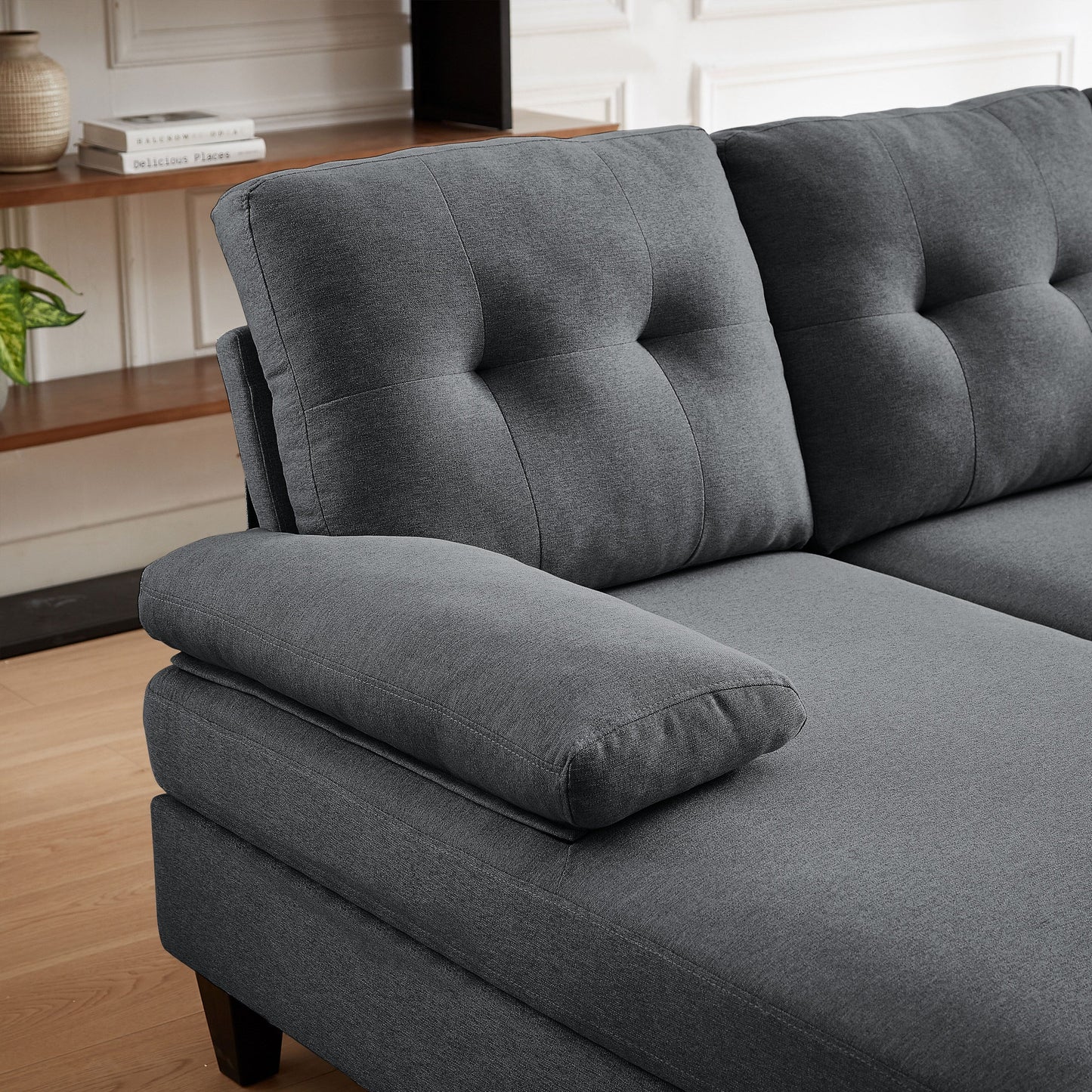 Canapé sectionnel Jarenie en U 4 places avec méridienne double pour salon