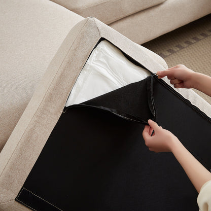 Canapé sectionnel Jarenie en U 4 places avec méridienne double pour salon