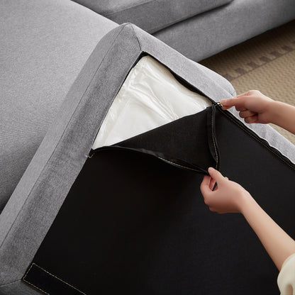 Canapé sectionnel Jarenie en U 4 places avec méridienne double pour salon