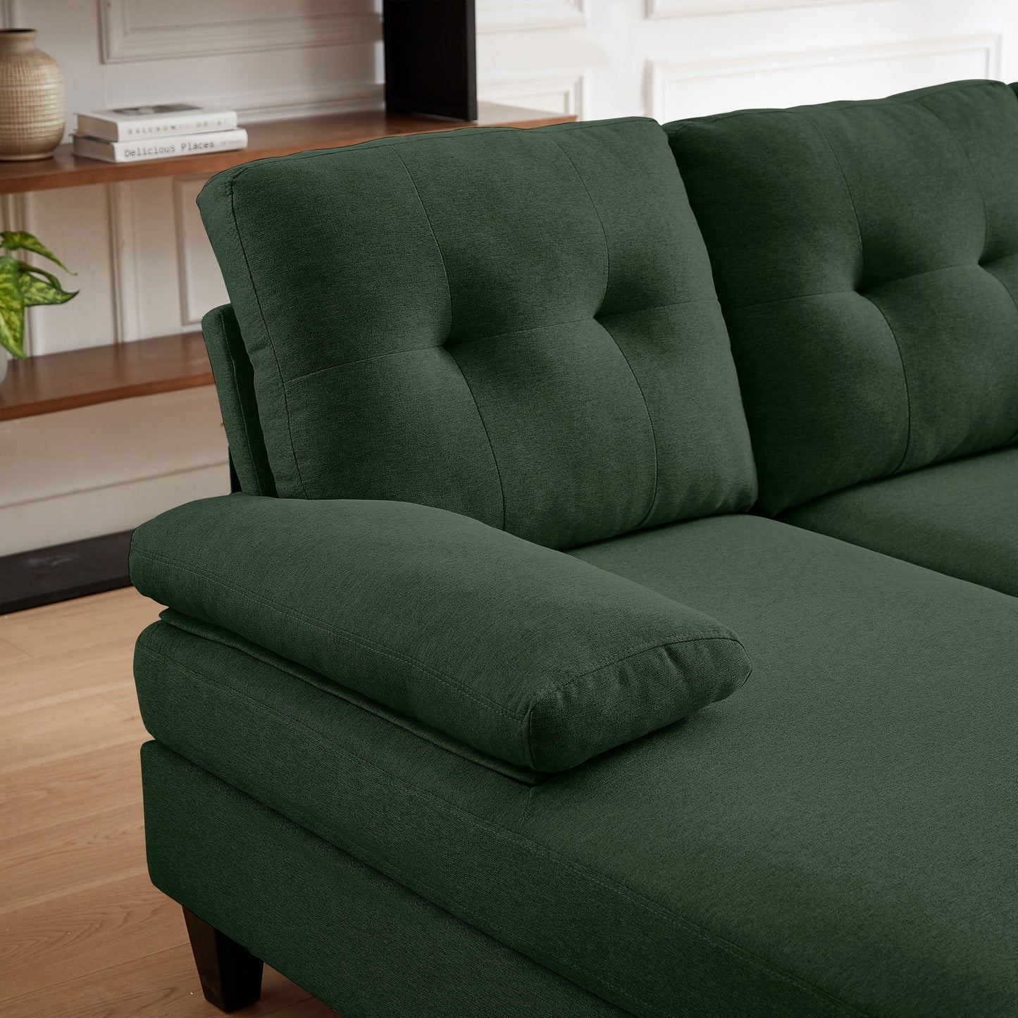 Canapé sectionnel Jarenie en U 4 places avec méridienne double pour salon