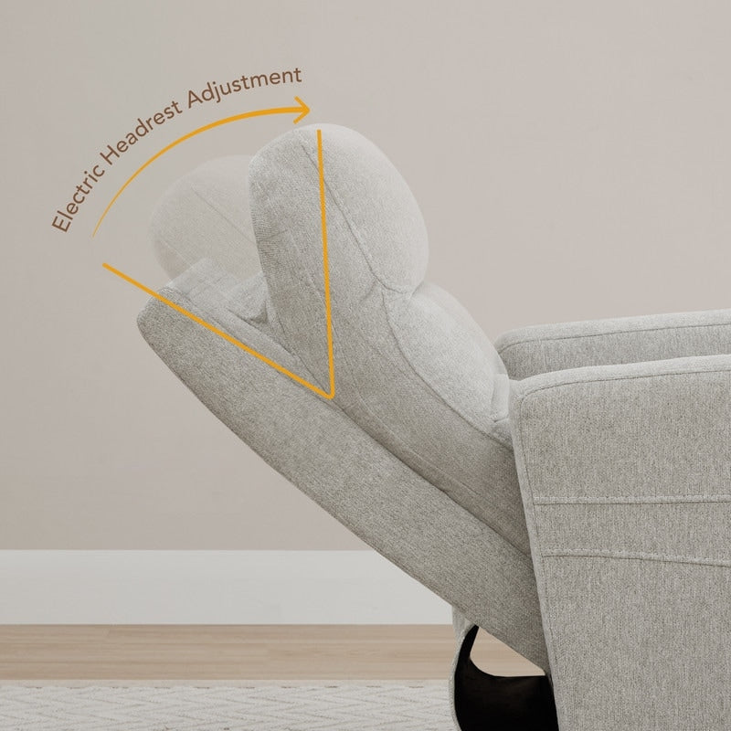 Fauteuil inclinable pivotant électrique Jason avec appui-tête et ports de chargement USB
