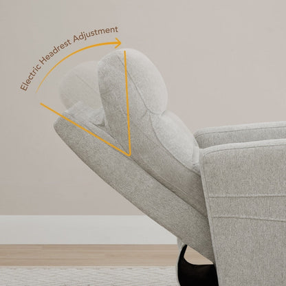 Fauteuil inclinable pivotant électrique Jason avec appui-tête et ports de chargement USB