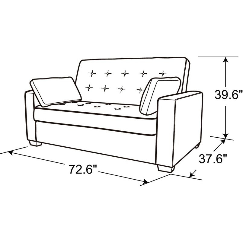 Canapé-lit convertible en microfibre Java Queen avec lit gigogne pour salon et chambre d'amis