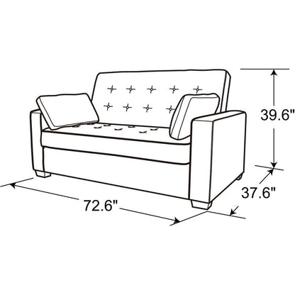 Canapé-lit convertible en microfibre Java Queen avec lit gigogne pour salon et chambre d'amis