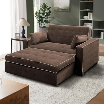 Canapé-lit convertible en microfibre Java Queen avec lit gigogne pour salon et chambre d'amis