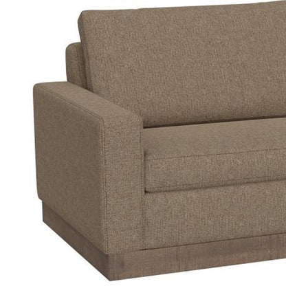 Canapé Jeni, 2 coussins décoratifs, assise moderne en polyester marron camel 90 pouces