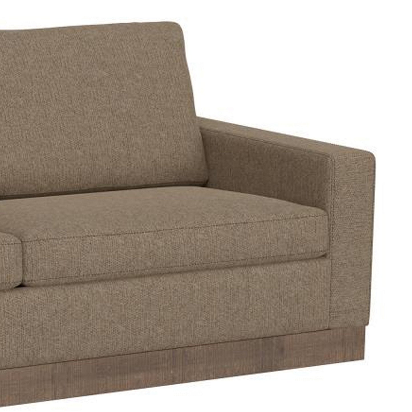 Canapé Jeni, 2 coussins décoratifs, assise moderne en polyester marron camel 90 pouces