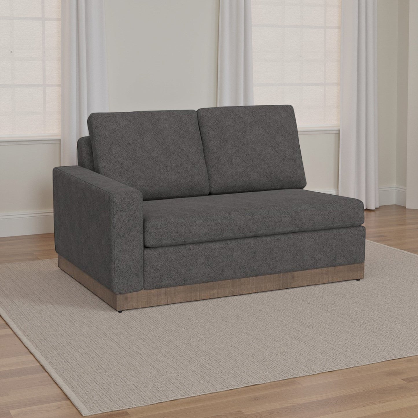 Canapé Jeni, 2 coussins décoratifs, 228 cm, similicuir marron foncé moderne