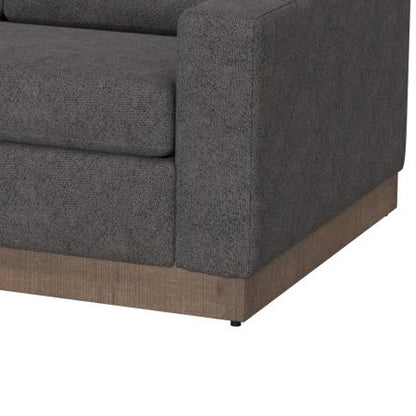 Canapé Jeni, 2 coussins décoratifs, 228 cm, similicuir marron foncé moderne