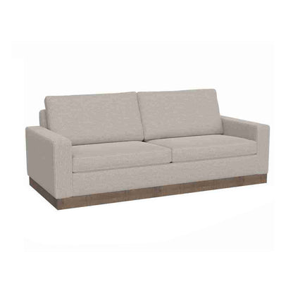 Canapé Jeni, 2 coussins décoratifs, assise moderne en polyester beige huître de 228 cm