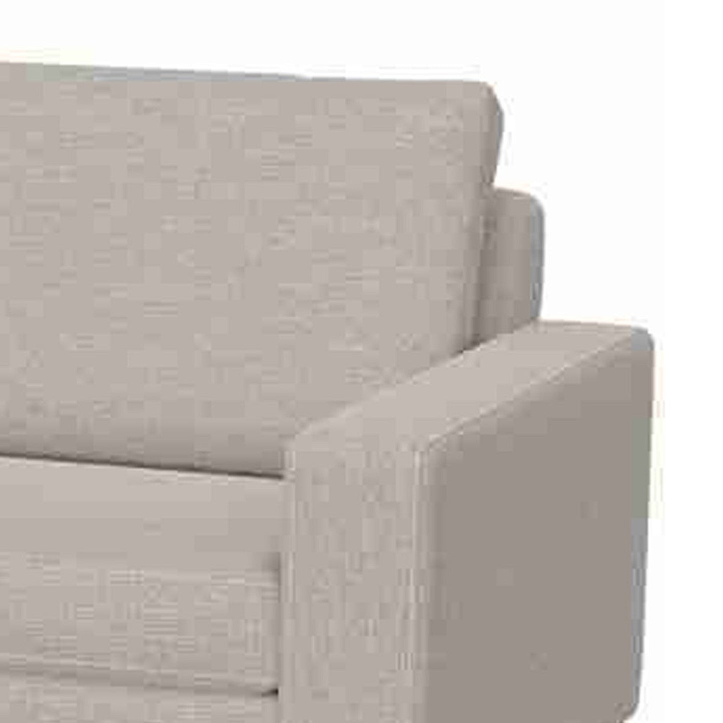 Canapé Jeni, 2 coussins décoratifs, assise moderne en polyester beige huître de 228 cm
