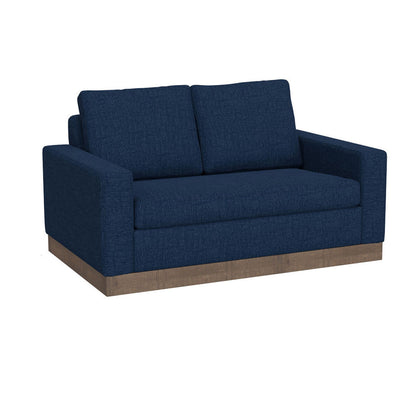Canapé Jeni, 2 coussins décoratifs, moderne, 228 cm, polyester bleu nuit