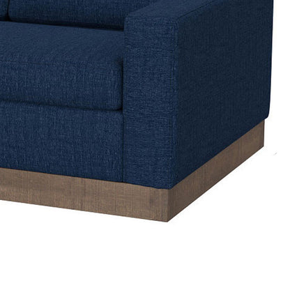 Canapé Jeni, 2 coussins décoratifs, moderne, 228 cm, polyester bleu nuit