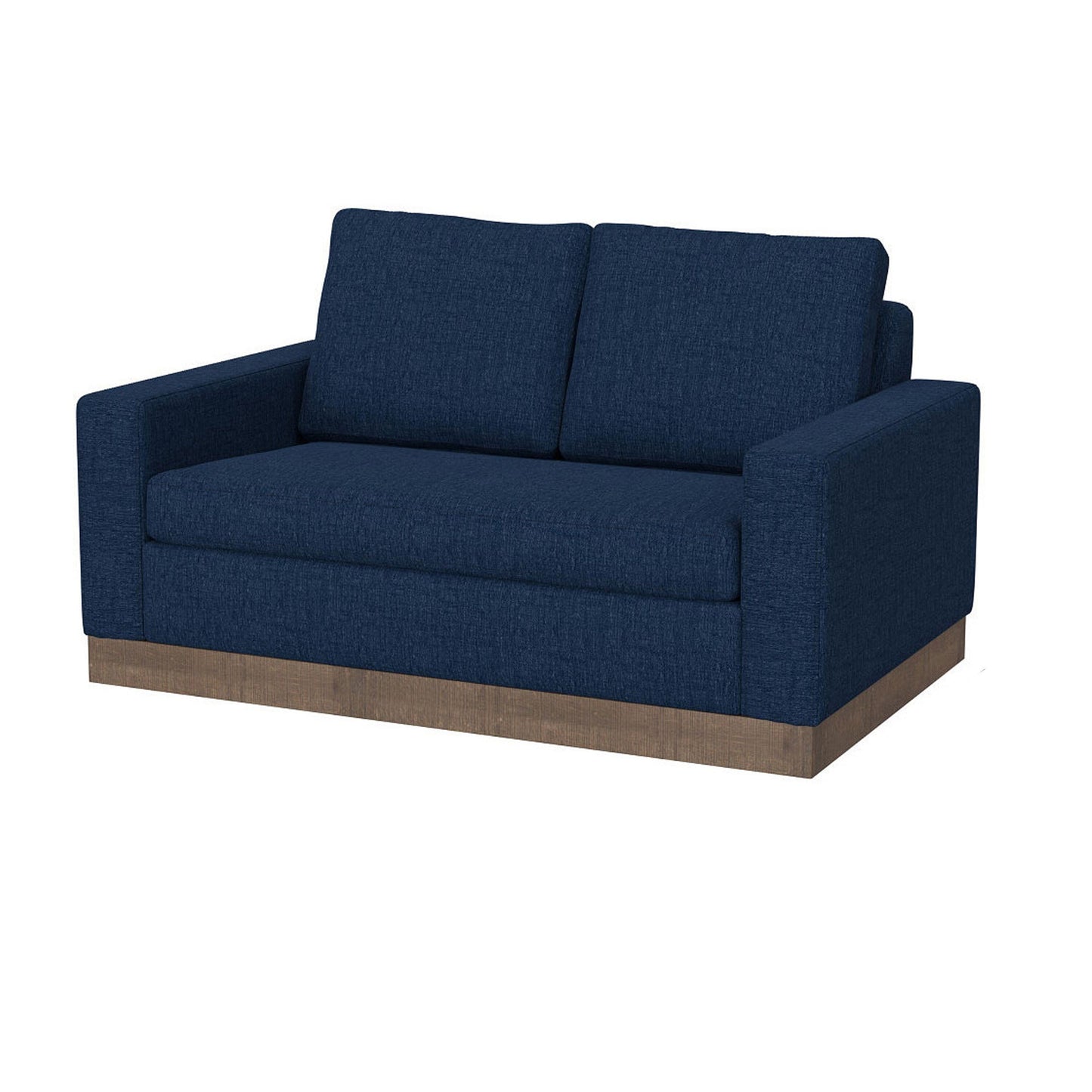 Canapé Jeni, 2 coussins décoratifs, moderne, 228 cm, polyester bleu nuit