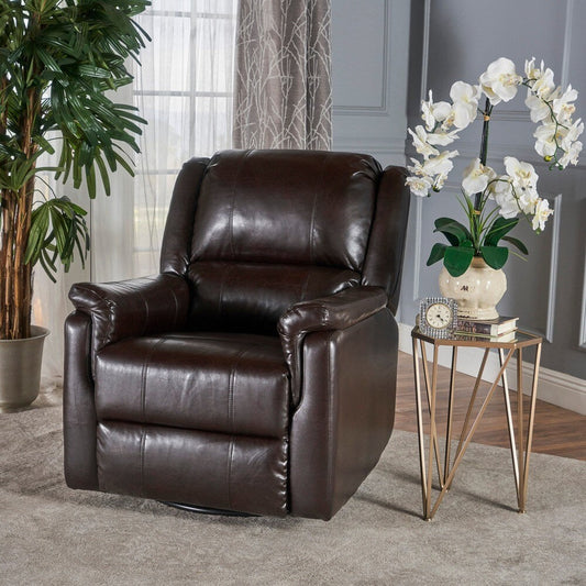Fauteuil inclinable pivotant et coulissant en similicuir Jennette par Christopher Knight Home