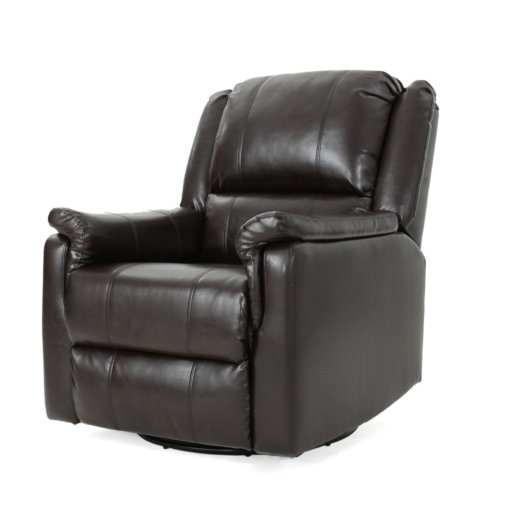 Fauteuil inclinable pivotant et coulissant en similicuir Jennette par Christopher Knight Home