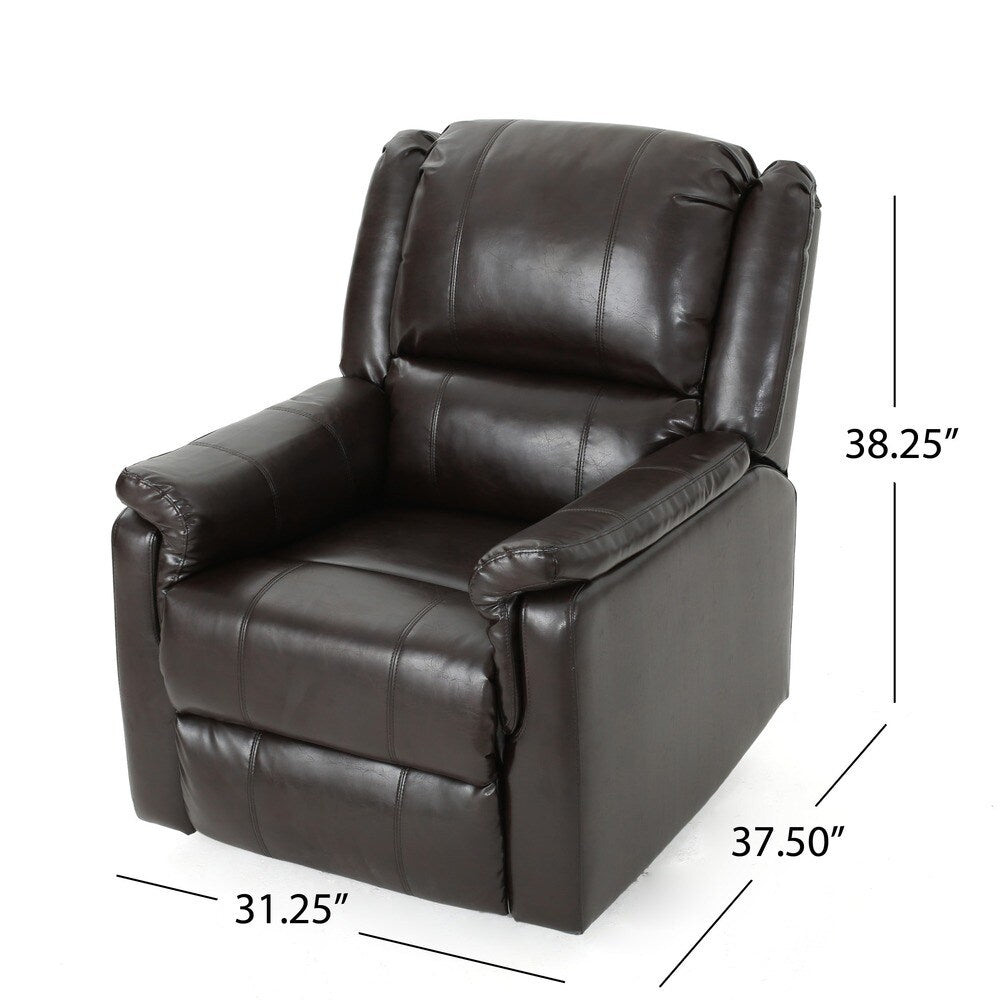 Fauteuil inclinable pivotant et coulissant en similicuir Jennette par Christopher Knight Home