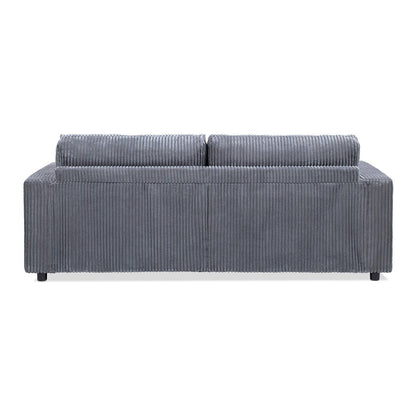Jennifer Taylor Home Goliath 86 Canapé-lit double surdimensionné avec chaise longue, velours côtelé gris carbone