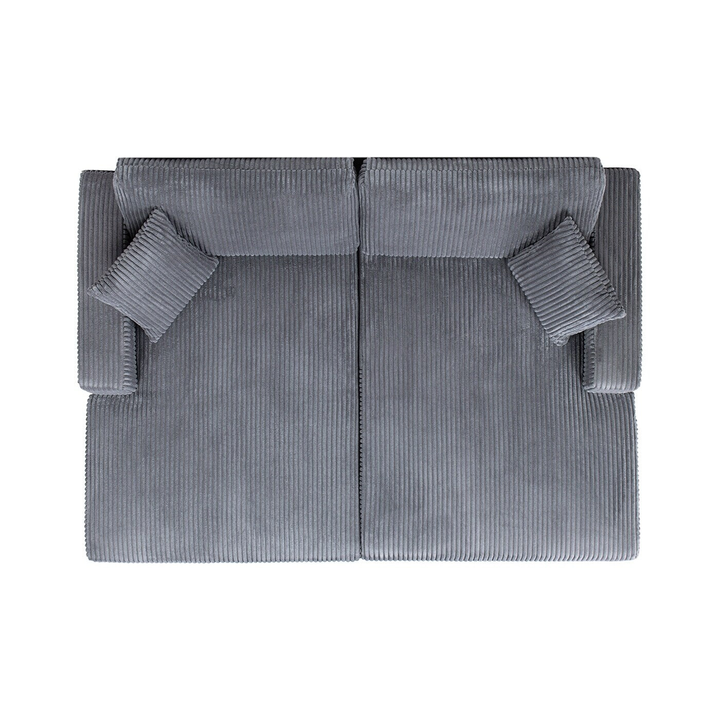 Jennifer Taylor Home Goliath 86 Canapé-lit double surdimensionné avec chaise longue, velours côtelé gris carbone