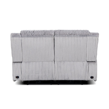 Jennifer Taylor Home Philip 62 Canapé inclinable motorisé en velours côtelé gris lune