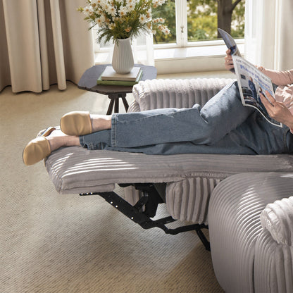 Jennifer Taylor Home Philip 62 Canapé inclinable motorisé en velours côtelé gris lune