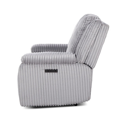 Jennifer Taylor Home Philip 62 Canapé inclinable motorisé en velours côtelé gris lune