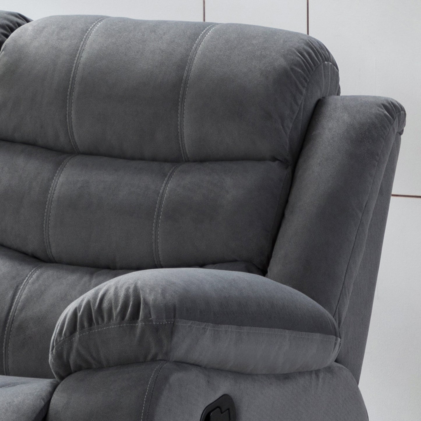 Canapé de salon inclinable rembourré Jim Grey