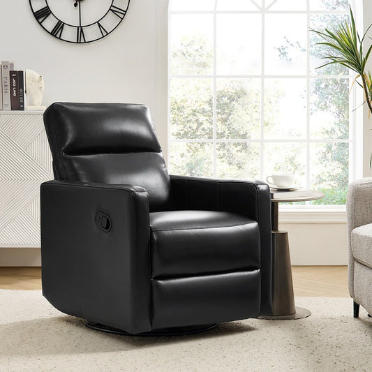 Fauteuil inclinable pivotant en cuir véritable Josefa Modern par Hulala Home