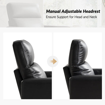 Fauteuil inclinable pivotant en cuir véritable Josefa Modern par Hulala Home