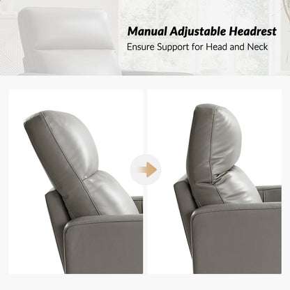 Fauteuil inclinable pivotant en cuir véritable Josefa Modern par Hulala Home