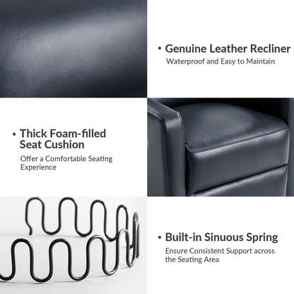 Fauteuil inclinable pivotant en cuir véritable Josefa Modern par Hulala Home