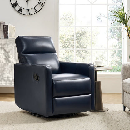 Fauteuil inclinable pivotant en cuir véritable Josefa Modern par Hulala Home