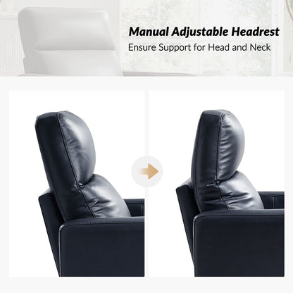 Fauteuil inclinable pivotant en cuir véritable Josefa Modern par Hulala Home