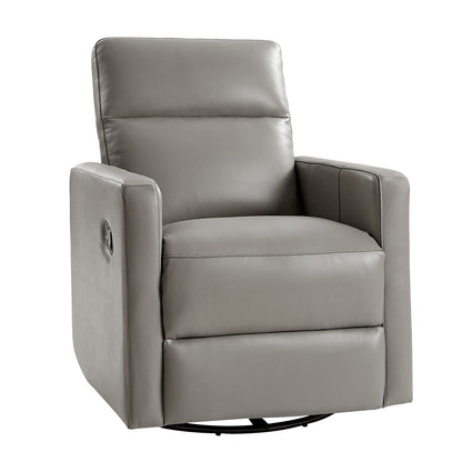Fauteuil inclinable pivotant en cuir véritable Josefa Modern par Hulala Home