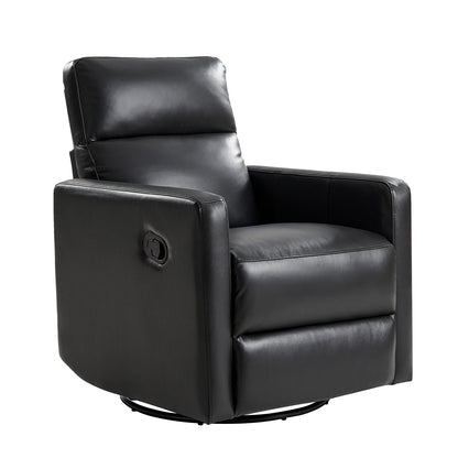 Fauteuil inclinable pivotant en cuir véritable Josefa Modern par Hulala Home