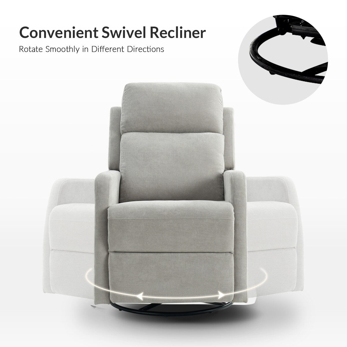 Ensemble de 2 fauteuils inclinables pivotants et manuels Julian Modern par HULALA HOME