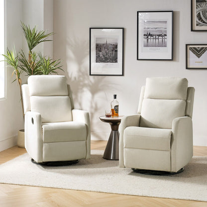 Ensemble de 2 fauteuils inclinables pivotants et manuels Julian Modern par HULALA HOME