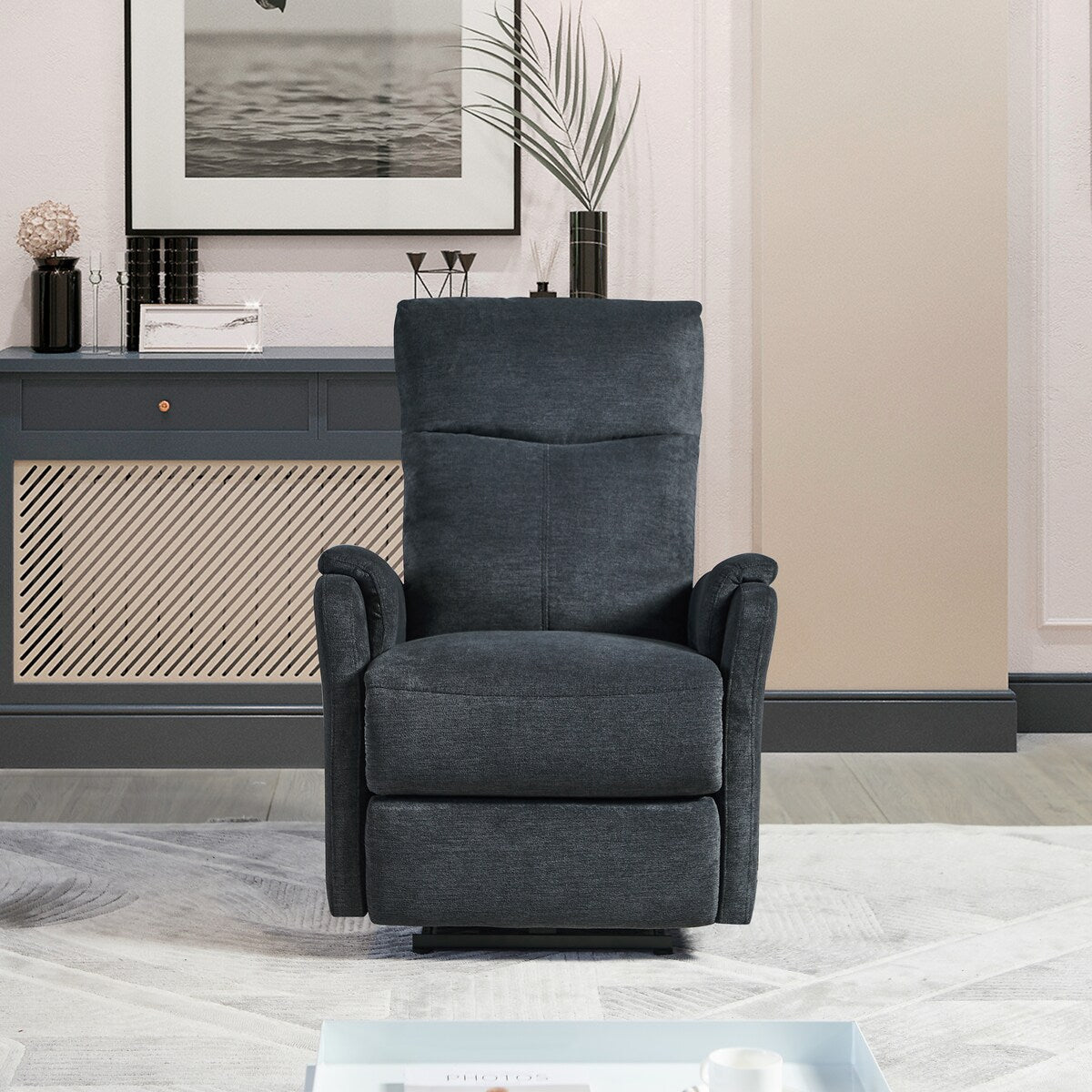 Fauteuil inclinable électrique contemporain bleu moderne Kai avec chargeur