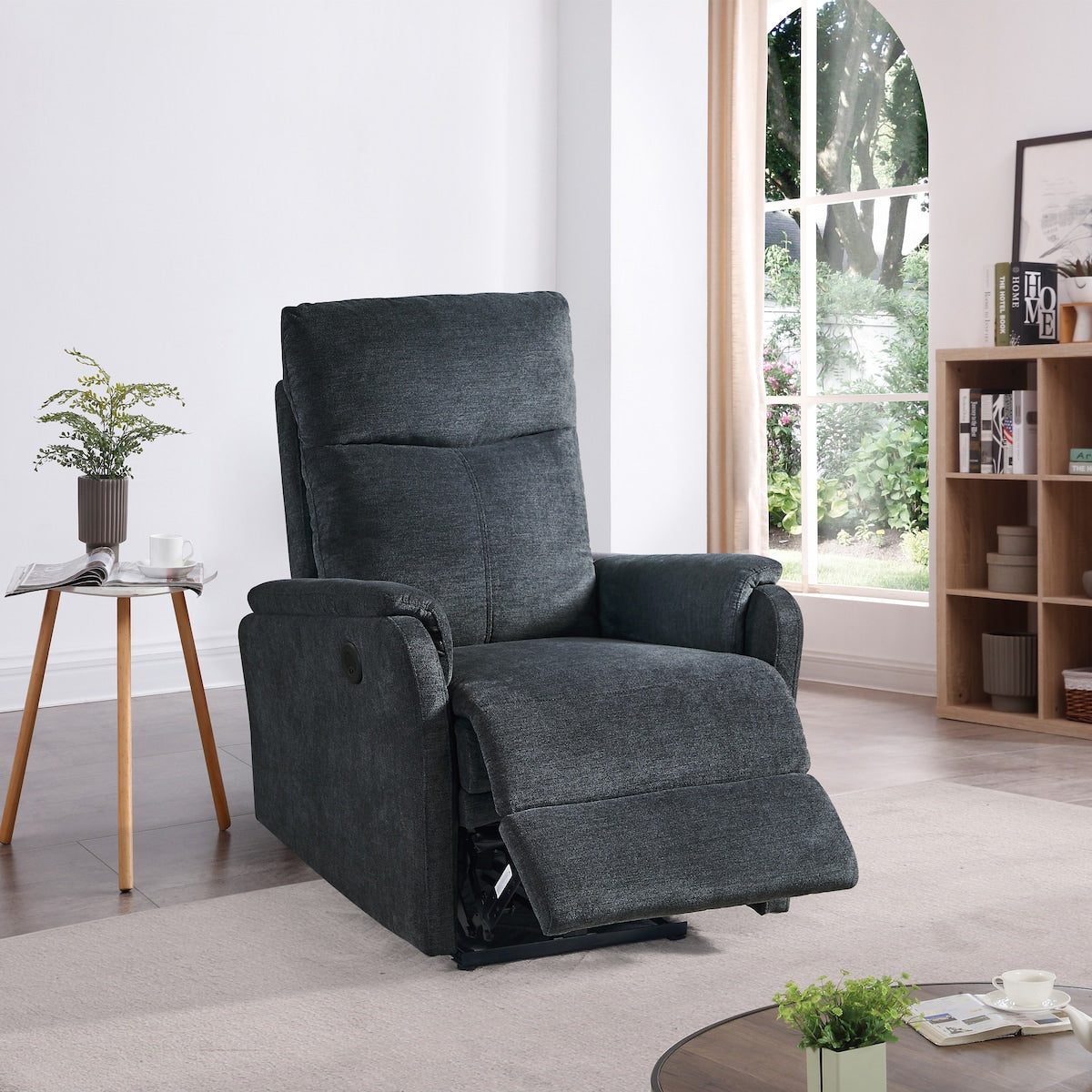 Fauteuil inclinable électrique contemporain bleu moderne Kai avec chargeur