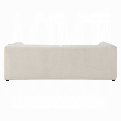 Canapé Kami, accoudoirs coussinés minimalistes et fins, lin ivoire moderne 89 pouces
