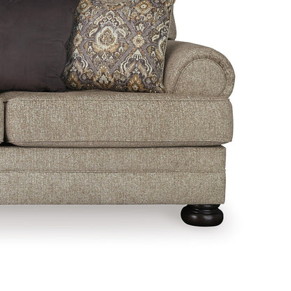 Canapé Kana, 5 coussins décoratifs, 100 pouces, polyester marron classique