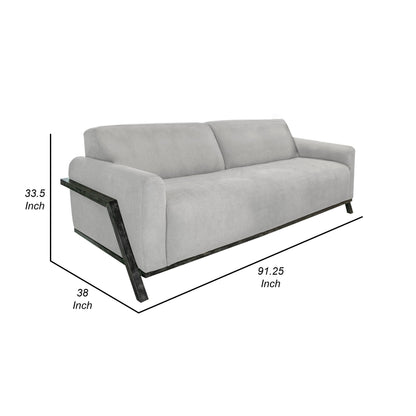 Canapé Kelly, polyester beige, 2 coussins décoratifs, pin massif, 230 cm