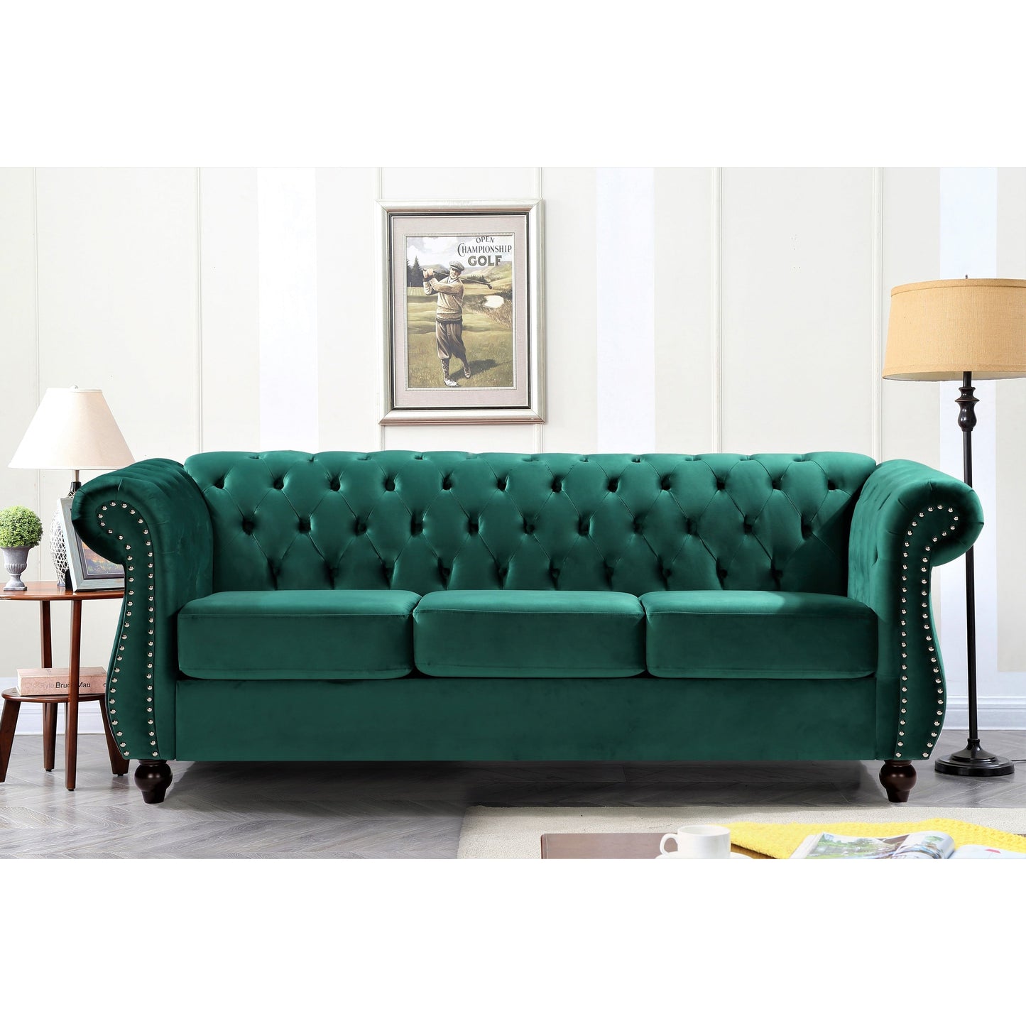 Canapé Chesterfield en velours Kemos